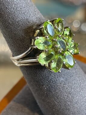 Stunning Peridot cluster ring.  Sure to bring on the complements